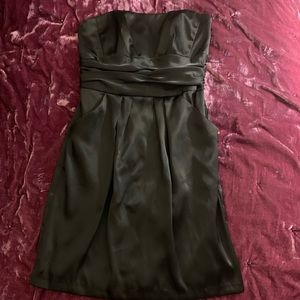 David’s Bridal Black Satin Strapless Dress